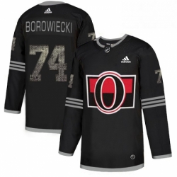 Men's Adidas Ottawa Senators #74 Mark Borowiecki Black 1 Authentic Classic Stitched NHL Jersey