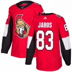 Mens Adidas Ottawa Senators 83 Christian Jaros Premier Red Home NHL Jersey 