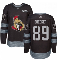 Mens Adidas Ottawa Senators 89 Mikkel Boedker Authentic Black 1917 2017 100th Anniversary NHL Jersey 