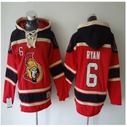 Ottawa Senators #6 Bobby Ryan Red Sawyer Hooded Sweatshirt Stitched NHL Jersey