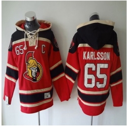 Ottawa Senators #65 Erik Karlsson Red Sawyer Hooded Sweatshirt Stitched NHL