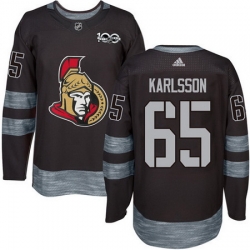 Senators #65 Erik Karlsson Black 1917 2017 100th Anniversary Stitched NHL Jersey