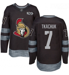 Senators #7 Brady Tkachuk Black 1917 2017 100th Anniversary Stitched Hockey Jersey
