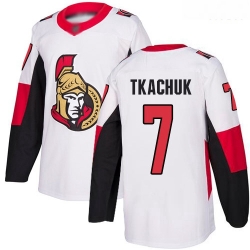 Senators #7 Brady Tkachuk White Road Authentic Stitched Hockey Jersey