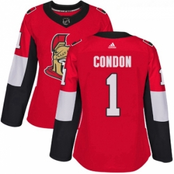 Womens Adidas Ottawa Senators 1 Mike Condon Premier Red Home NHL Jersey 