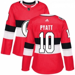 Womens Adidas Ottawa Senators 10 Tom Pyatt Authentic Red 2017 100 Classic NHL Jersey 