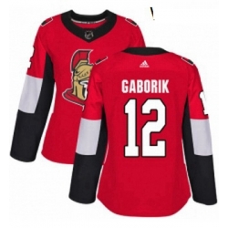 Womens Adidas Ottawa Senators 12 Marian Gaborik Premier Red Home NHL Jersey 