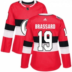 Womens Adidas Ottawa Senators 19 Derick Brassard Authentic Red 2017 100 Classic NHL Jersey 