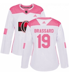 Womens Adidas Ottawa Senators 19 Derick Brassard Authentic WhitePink Fashion NHL Jersey 