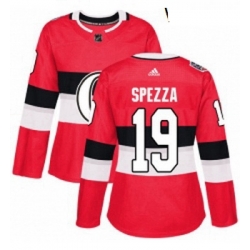 Womens Adidas Ottawa Senators 19 Jason Spezza Authentic Red 2017 100 Classic NHL Jersey 