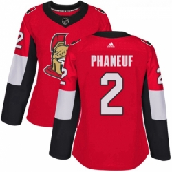 Womens Adidas Ottawa Senators 2 Dion Phaneuf Premier Red Home NHL Jersey 