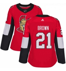 Womens Adidas Ottawa Senators 21 Logan Brown Premier Red Home NHL Jersey 