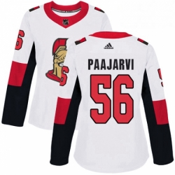 Womens Adidas Ottawa Senators 56 Magnus Paajarvi Authentic White Away NHL Jersey 