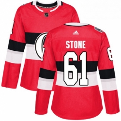 Womens Adidas Ottawa Senators 61 Mark Stone Authentic Red 2017 100 Classic NHL Jersey 