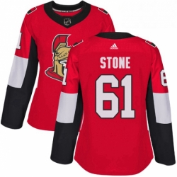 Womens Adidas Ottawa Senators 61 Mark Stone Authentic Red Home NHL Jersey 