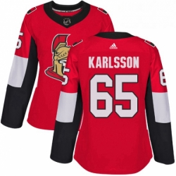 Womens Adidas Ottawa Senators 65 Erik Karlsson Authentic Red Home NHL Jersey 