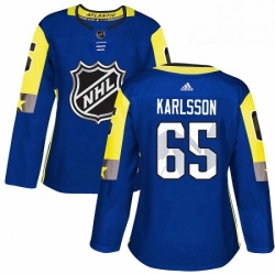 Womens Adidas Ottawa Senators 65 Erik Karlsson Authentic Royal Blue 2018 All Star Atlantic Division NHL Jersey 