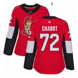 Womens Adidas Ottawa Senators 72 Thomas Chabot Authentic Red Home NHL Jersey 