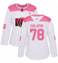 Womens Adidas Ottawa Senators 78 Filip Chlapik Authentic WhitePink Fashion NHL Jersey 