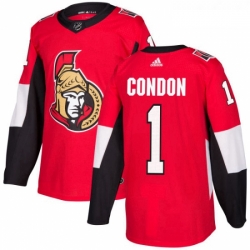 Youth Adidas Ottawa Senators 1 Mike Condon Authentic Red Home NHL Jersey 