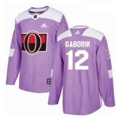 Youth Adidas Ottawa Senators 12 Marian Gaborik Authentic Purple Fights Cancer Practice NHL Jersey 