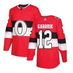 Youth Adidas Ottawa Senators 12 Marian Gaborik Authentic Red 2017 100 Classic NHL Jersey 