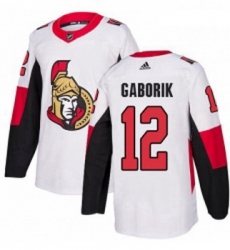 Youth Adidas Ottawa Senators 12 Marian Gaborik Authentic White Away NHL Jersey 