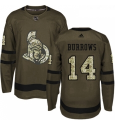 Youth Adidas Ottawa Senators 14 Alexandre Burrows Authentic Green Salute to Service NHL Jersey 