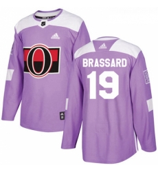 Youth Adidas Ottawa Senators 19 Derick Brassard Authentic Purple Fights Cancer Practice NHL Jersey 