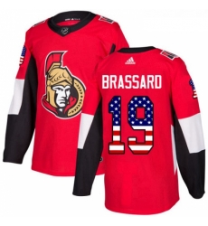 Youth Adidas Ottawa Senators 19 Derick Brassard Authentic Red USA Flag Fashion NHL Jersey 