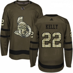 Youth Adidas Ottawa Senators 22 Chris Kelly Authentic Green Salute to Service NHL Jersey 