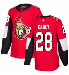Youth Adidas Ottawa Senators 28 Paul Carey Premier Red Home NHL Jersey 