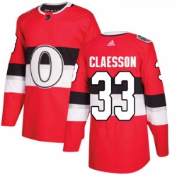 Youth Adidas Ottawa Senators 33 Fredrik Claesson Authentic Red 2017 100 Classic NHL Jersey 