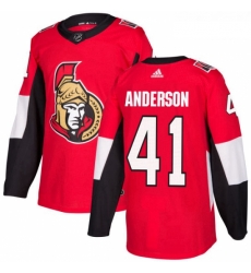 Youth Adidas Ottawa Senators 41 Craig Anderson Authentic Red Home NHL Jersey 