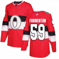 Youth Adidas Ottawa Senators 59 Alex Formenton Authentic Red 2017 100 Classic NHL Jersey 