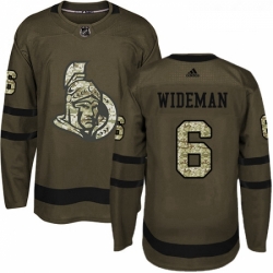 Youth Adidas Ottawa Senators 6 Chris Wideman Authentic Green Salute to Service NHL Jersey 