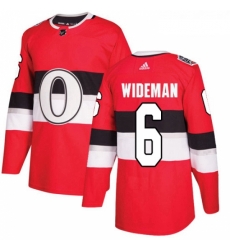 Youth Adidas Ottawa Senators 6 Chris Wideman Authentic Red 2017 100 Classic NHL Jersey 