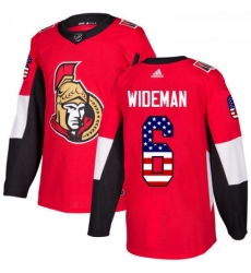 Youth Adidas Ottawa Senators 6 Chris Wideman Authentic Red USA Flag Fashion NHL Jersey 