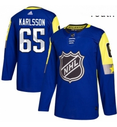 Youth Adidas Ottawa Senators 65 Erik Karlsson Authentic Royal Blue 2018 All Star Atlantic Division NHL Jersey 