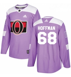 Youth Adidas Ottawa Senators 68 Mike Hoffman Authentic Purple Fights Cancer Practice NHL Jersey 