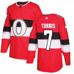 Youth Adidas Ottawa Senators 7 Kyle Turris Authentic Red 2017 100 Classic NHL Jersey 