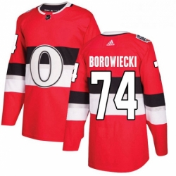 Youth Adidas Ottawa Senators 74 Mark Borowiecki Authentic Red 2017 100 Classic NHL Jersey 