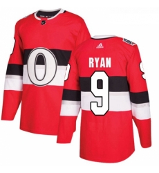 Youth Adidas Ottawa Senators 9 Bobby Ryan Authentic Red 2017 100 Classic NHL Jersey 