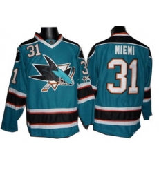 2011 Newest San Jose Sharks Jerseys 31 Antti Niemi Green Jersey