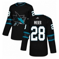 Mens Adidas San Jose Sharks 28 Timo Meier Premier Black Alternate NHL Jersey 