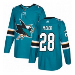 Mens Adidas San Jose Sharks 28 Timo Meier Premier Teal Green Home NHL Jersey 