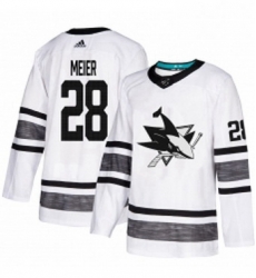 Mens Adidas San Jose Sharks 28 Timo Meier White 2019 All Star Game Parley Authentic Stitched NHL Jersey 
