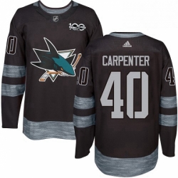 Mens Adidas San Jose Sharks 40 Ryan Carpenter Authentic Black 1917 2017 100th Anniversary NHL Jersey 