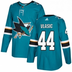 Mens Adidas San Jose Sharks 44 Marc Edouard Vlasic Authentic Teal Green Home NHL Jersey 