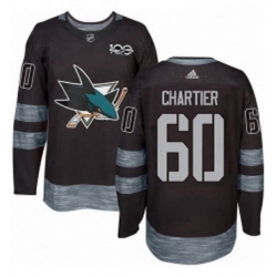 Mens Adidas San Jose Sharks 60 Rourke Chartier Authentic Black 1917 2017 100th Anniversary NHL Jersey 